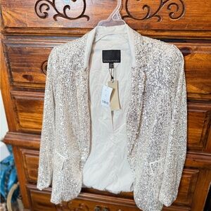 Banana Republic Shimmering Silver Women's Blazer